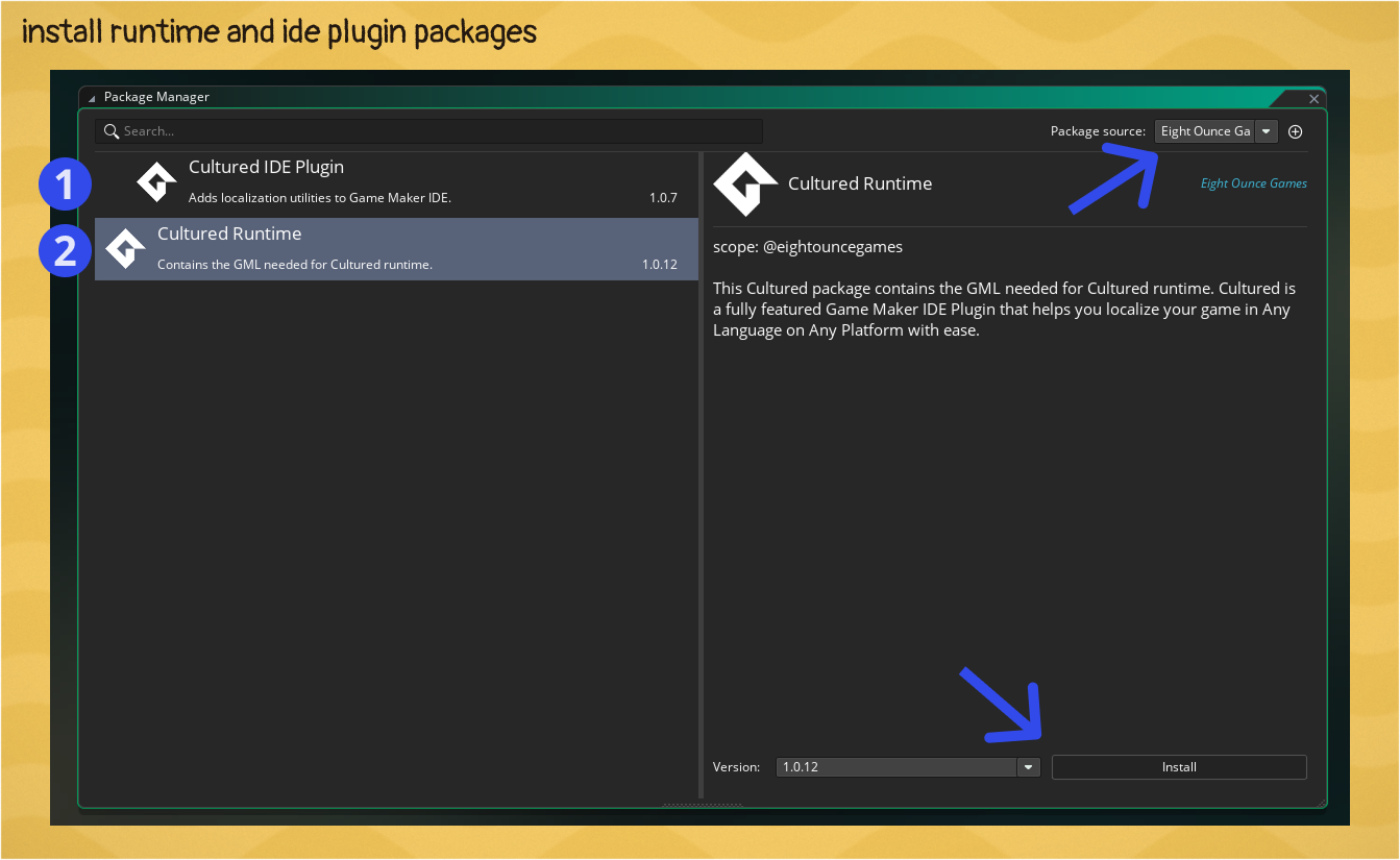 Make sure the Cultured IDE Plugin is installed