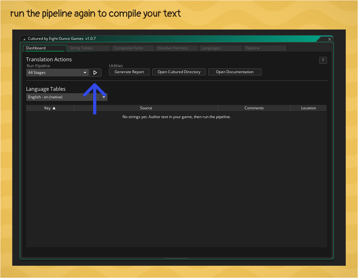 Run the pipeline again to compile your text