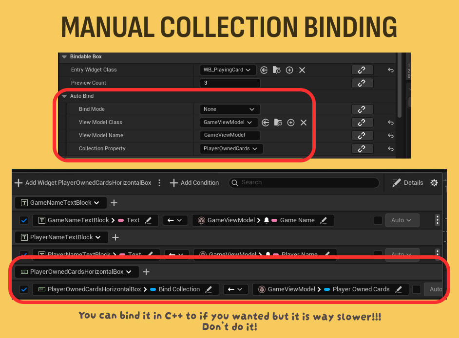 With Manual Binding you can bind to a View-Model or anything you want.
